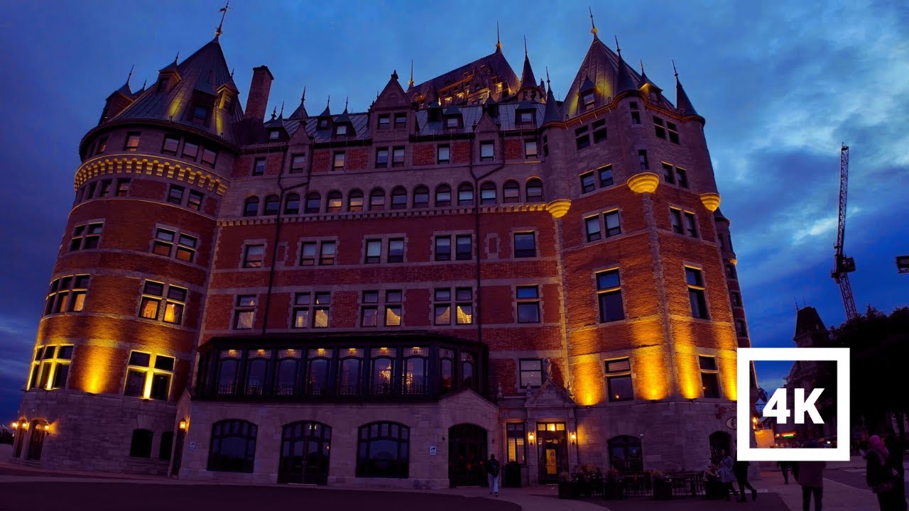 4K Twilight Walk to Old Quebec's Famous Castle | Fairmont Le Château Frontenac