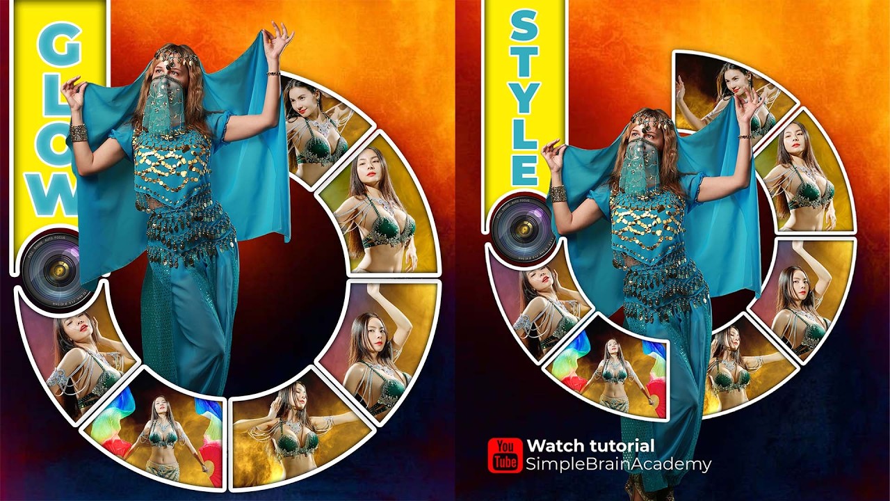 Circle Photo Collage Design | Photoshop Full Tutorial