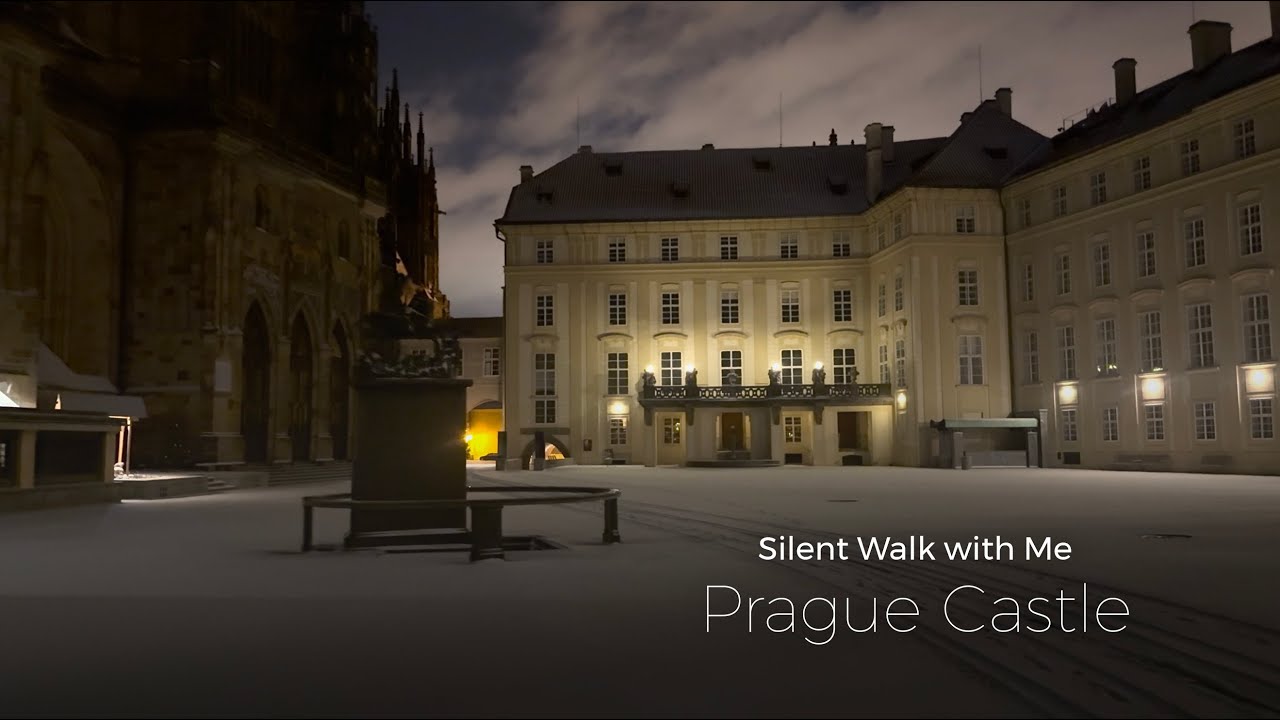 A Silent Walk Through Snowy Prague Castle