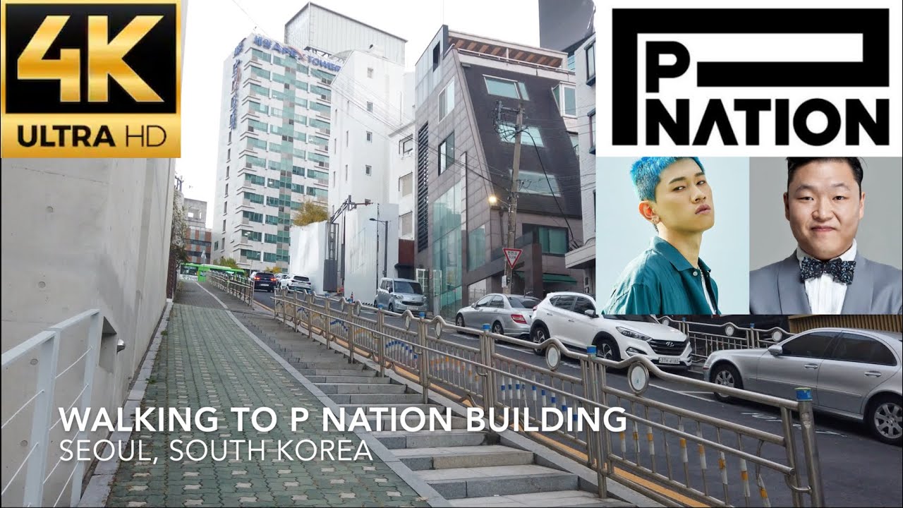 [4K] Walking to Psy's P Nation Entertainment Building in Gangnam (Home to Psy, Crush, HyunA, Dawn)