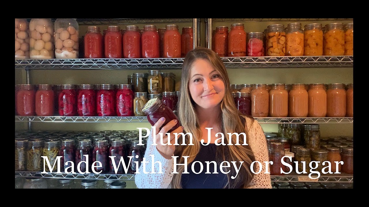 Canning Plum Jam with Honey or Sugar // A Year’s Worth of Homemade Jam made in One Day in my kitchen