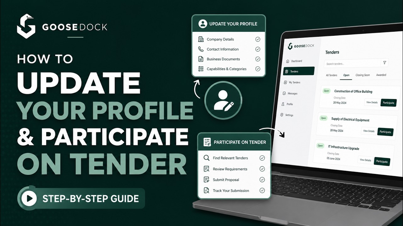 How to Update Your Profile & Participate in Tenders | GooseDock Guide
