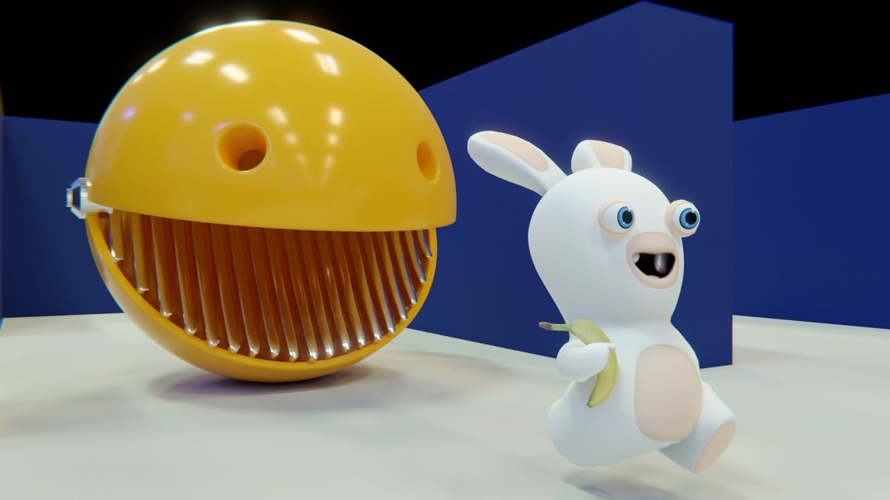 Plastic Pacman vs Rabbids invasion