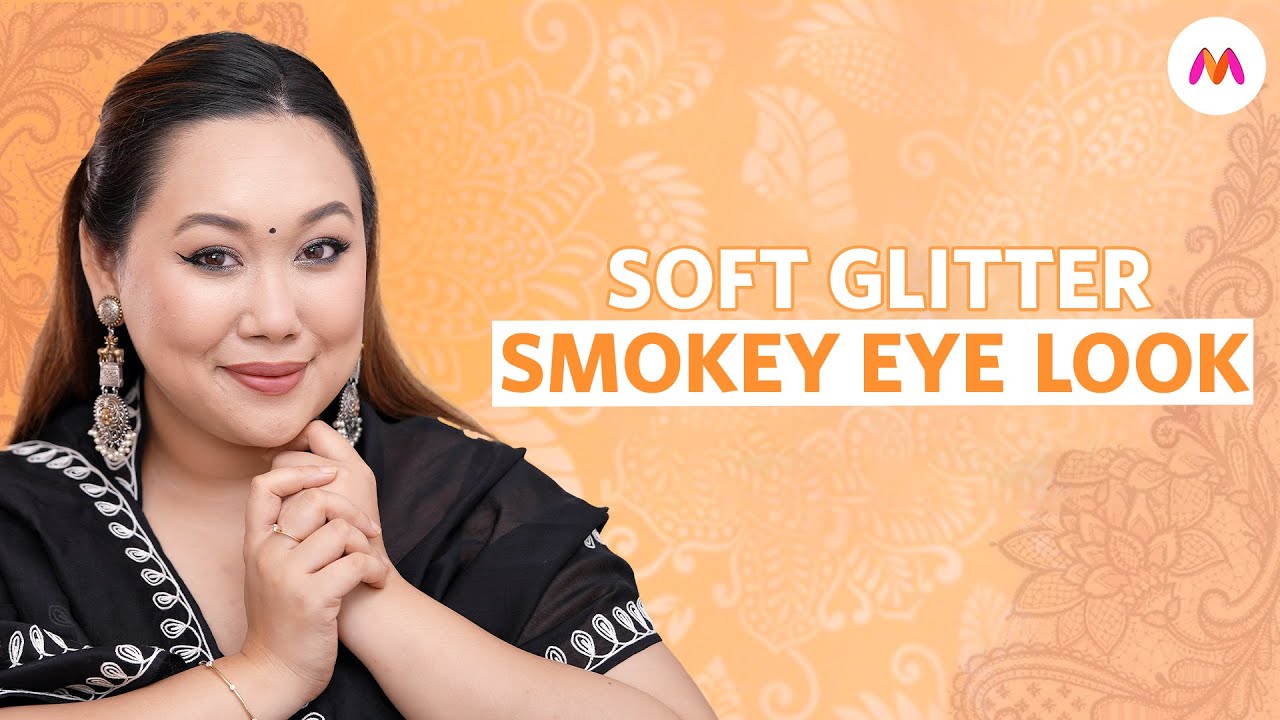 Glitter Smokey Eye Makeup Look @Lilmissgurung | Full Face Ethnic Makeup Tutorial | Myntra