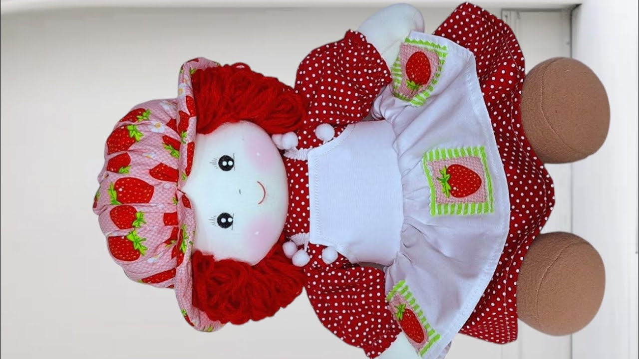 Boneca de pano  Moranguinho , faça e surpreenda a garotadas com tanta doçura