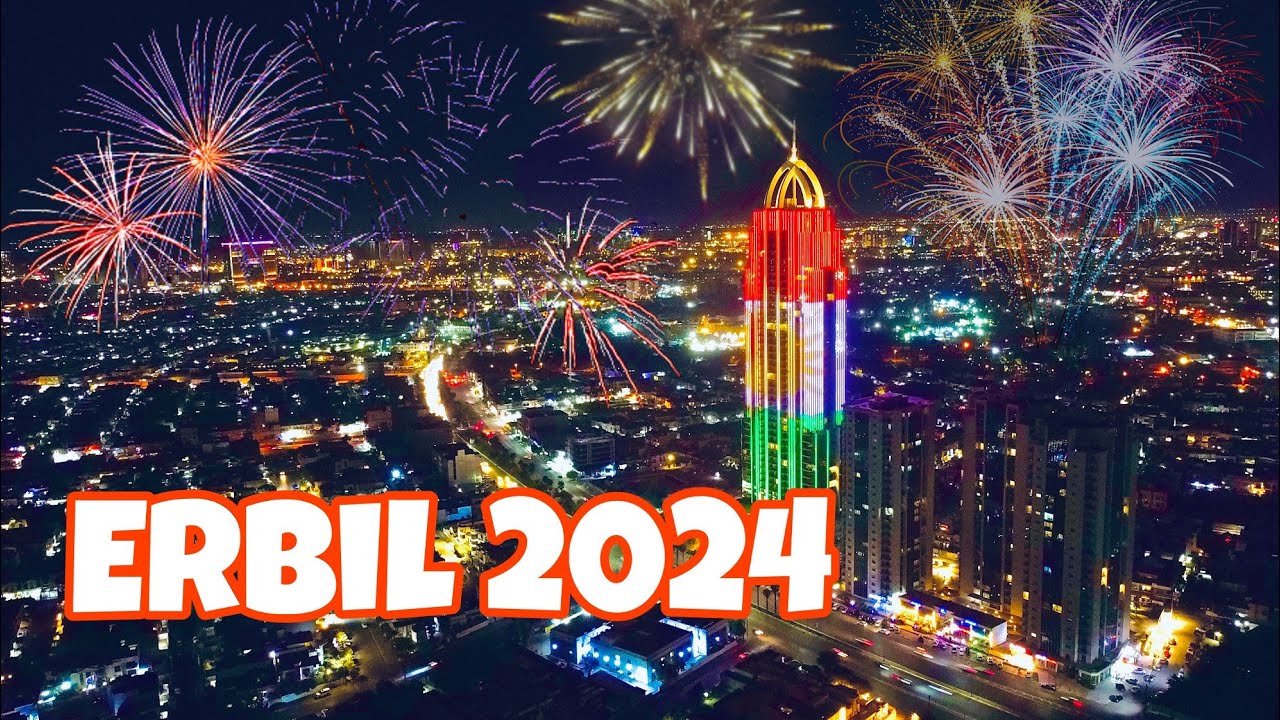 Erbil 2024 😲 welcoming new year 🎊 in the capital of Kurdistan ❄️🎊
