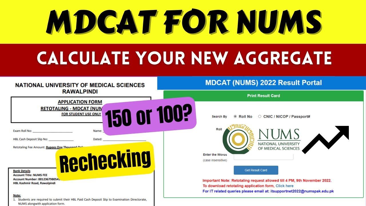 MDCAT For NUMS 2022 Result Announced | Calculate Your Aggregate | NUMS Rechecking
