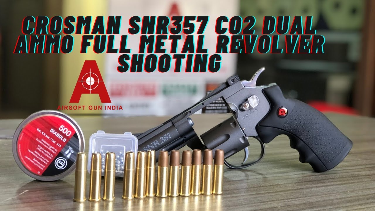 Стрельба из двухствольного цельнометаллического револьвера Crosman SNR357 CO2