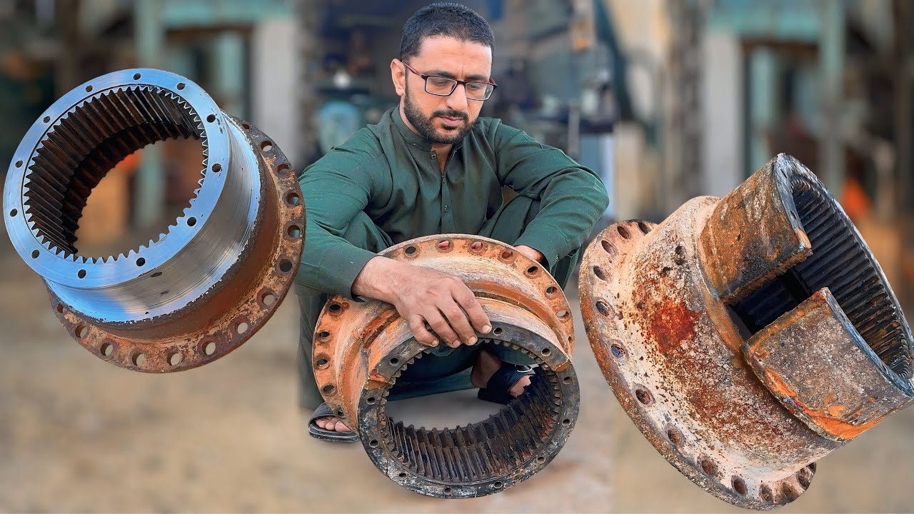 Heavy Equipment Overhaul: Professional Repair and Refurbishment of a Broken Caterpillar Wheel Hub