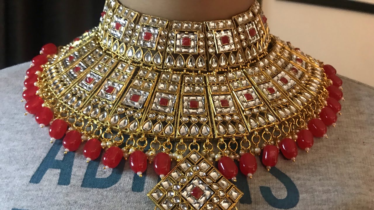 Red and white kundan DULHAN SET @2575/- ,BRIDAL SET, 11-11-20,HOME DELIVERY ALL OVER INDIA