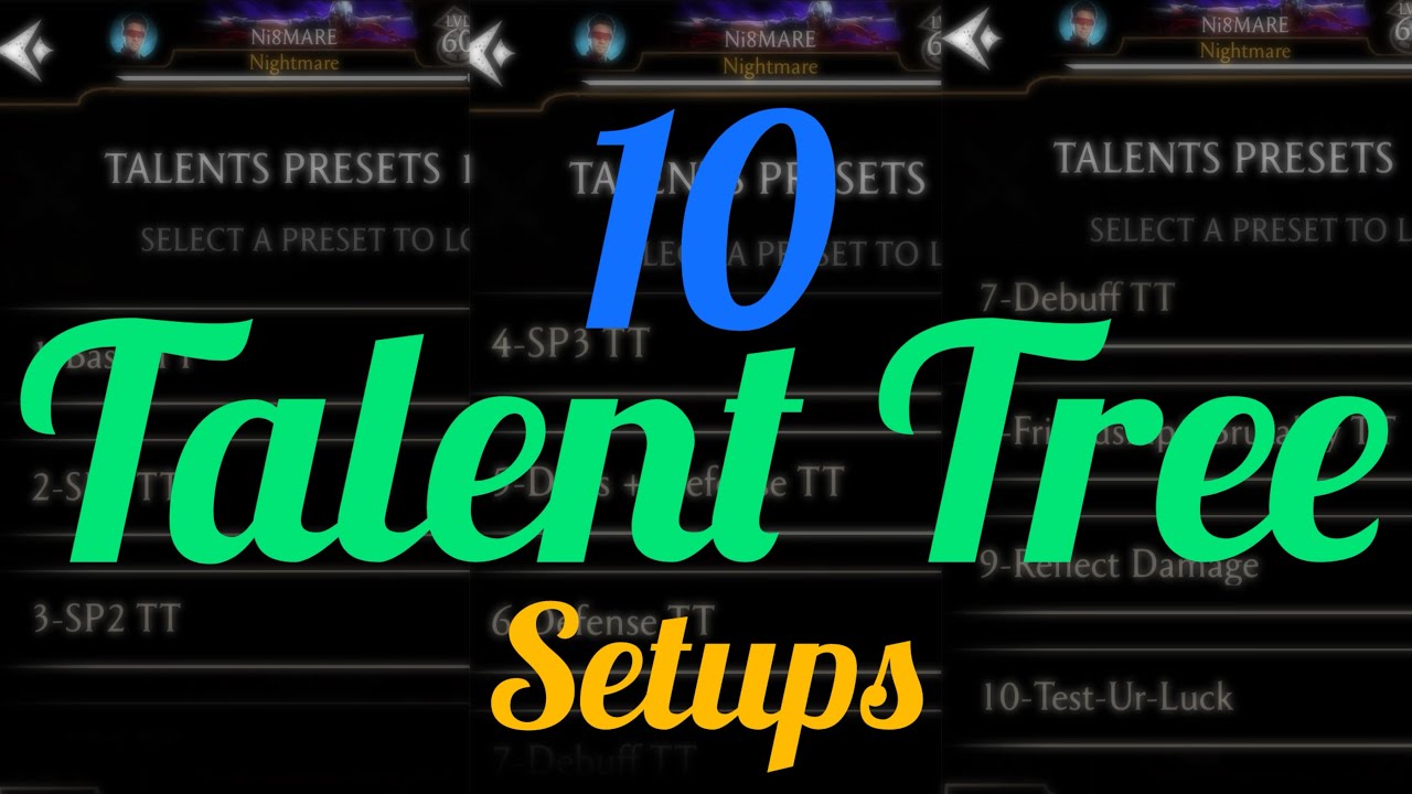 10 Talent Tree Setups Ideas in Mortal Kombat Mobile