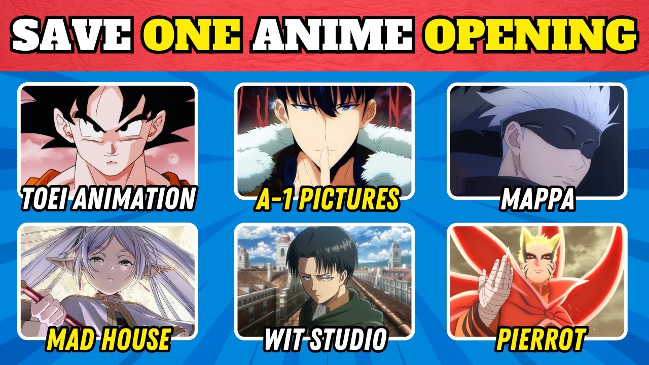 🎶 Choose One Anime OPENING for Each STUDIO! | 🌟🔥Anime Quiz
