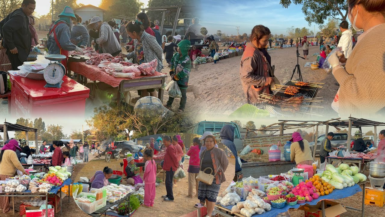 ร้านปิ้งย่างปิดไปหลายอาทิตย์ บรรยากาศที่ตลาดนัดวันนี้