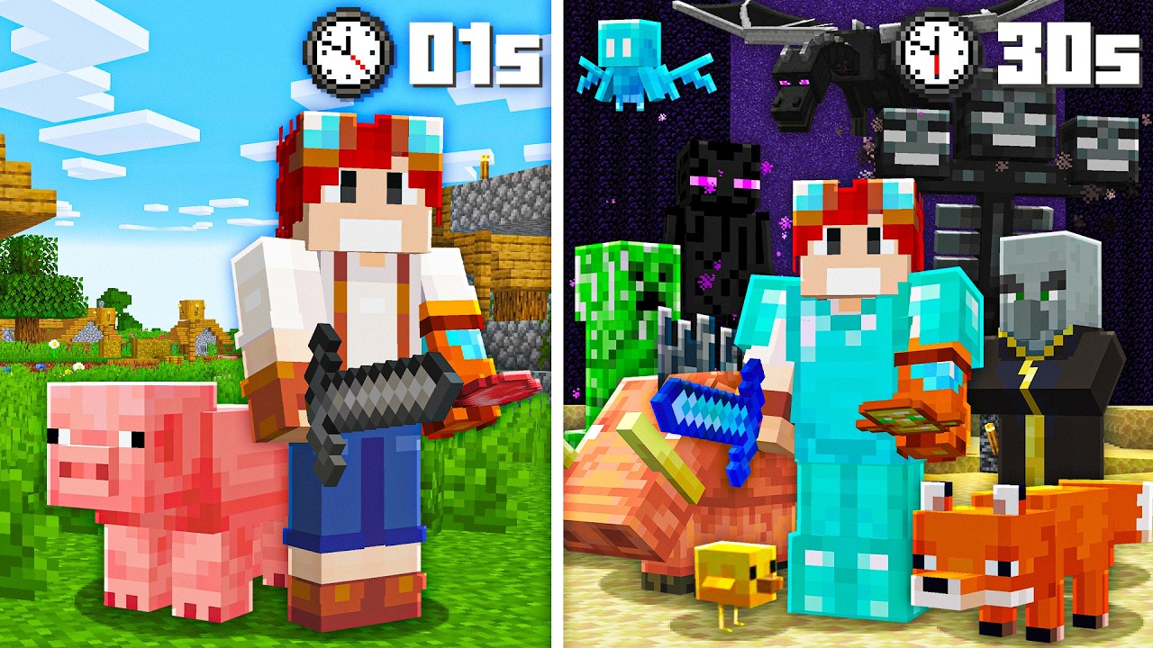 A CADA 30 SEGUNDOS NASCE UM MOB ALEATÓRIO NO MINECRAFT