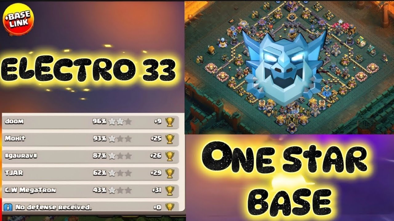 BEST 1 STAR TH18  MACHINE FOR ELECTRO 33 LEAGUE WITH LOW DEFENCE CAN DEFEND!replays #clashofclans 