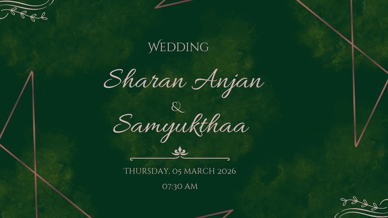 Wedding of Sharan Anjan with Samyukthaa