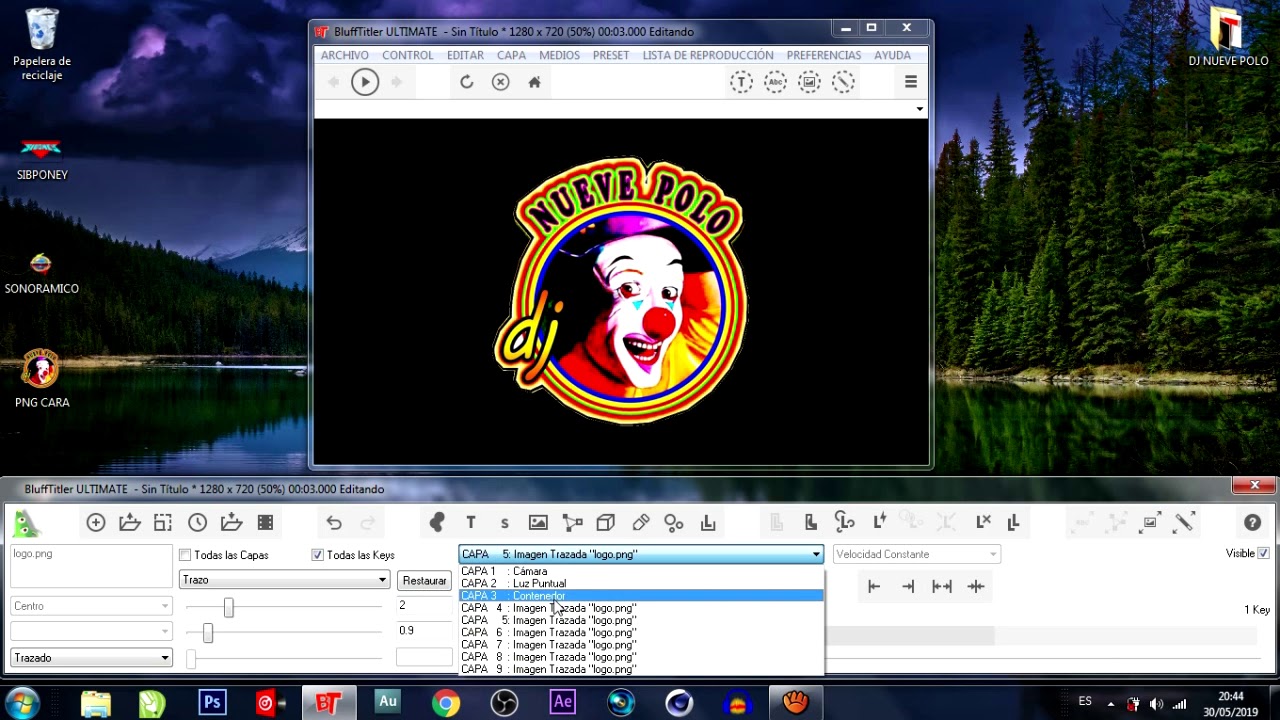 COMO EDITAR LOGOTIPO FORMATO PNG EN BLUFFTITLER.