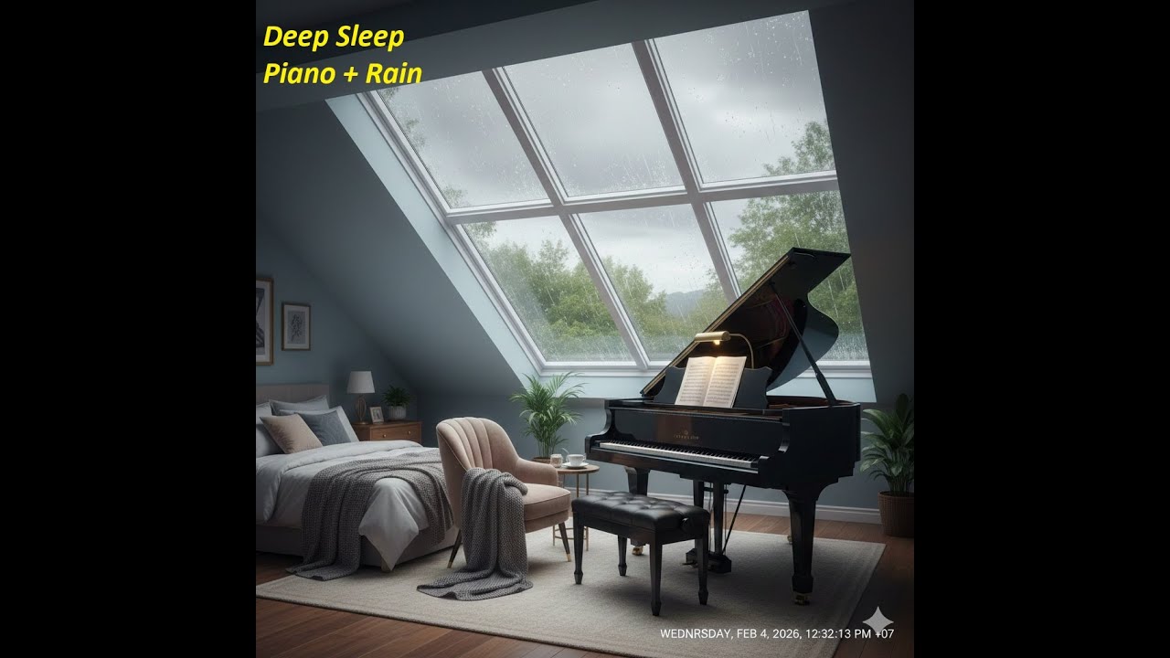 Deep Sleep Piano & Gentle Rain - Soft Felt Piano | Music for World 深い眠りのピアノと優しい雨 - 心地よいフェルトピアノ