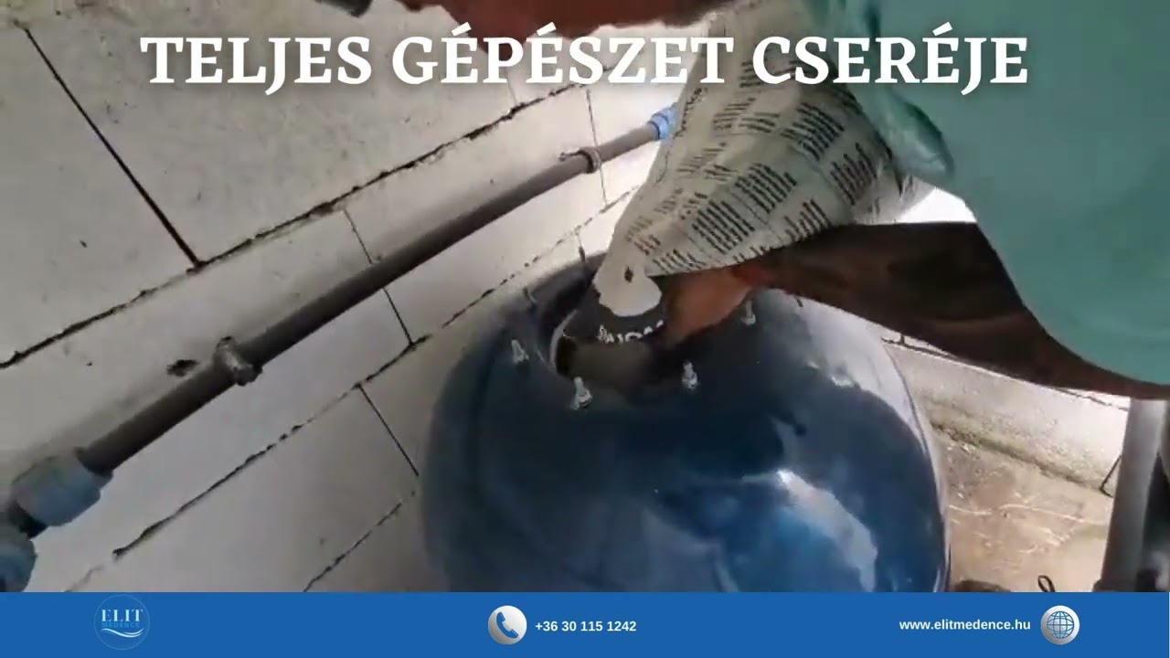 Teljes medence gépészet cseréje. Elit medence