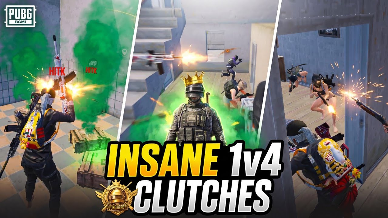 🔥 INSANE 1v4 CLUTCHES in BGMI! 🥵 fastest like others youtuber 🔱