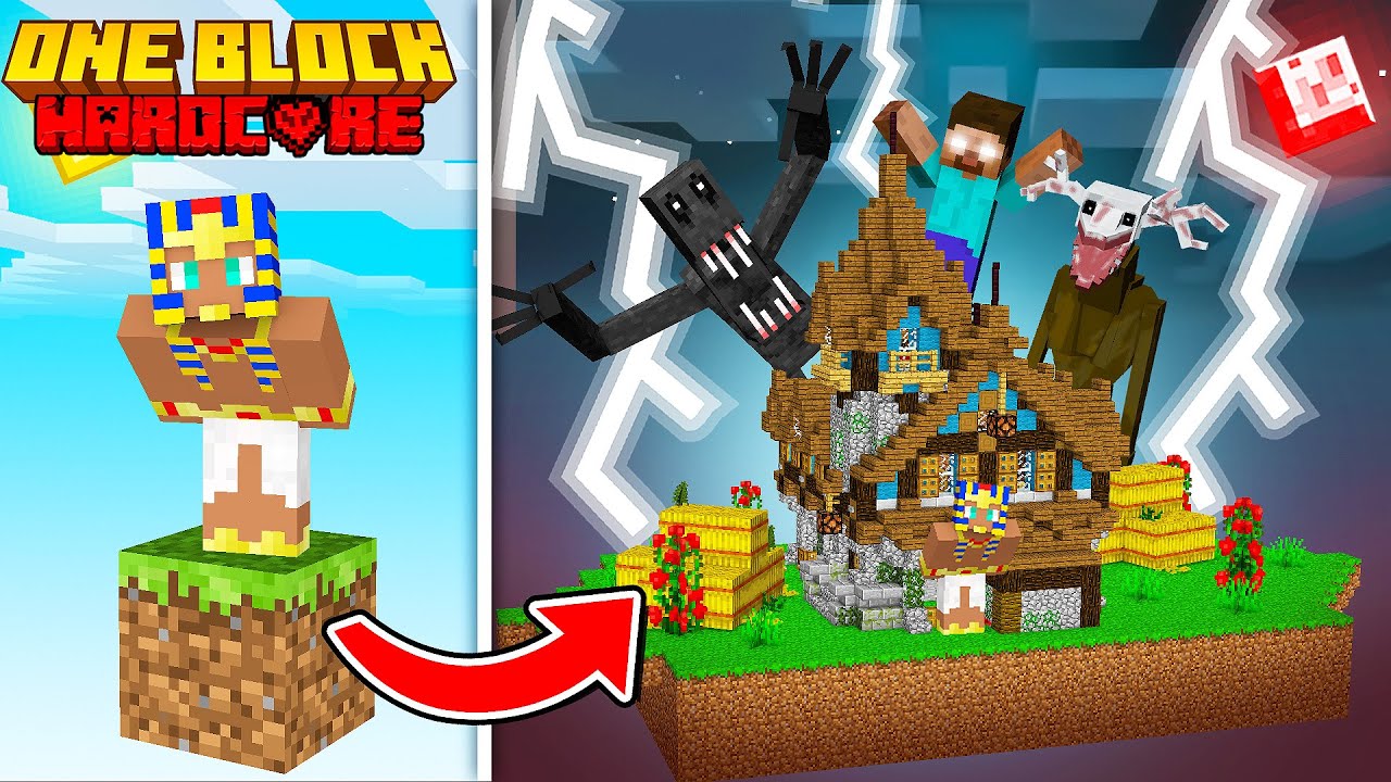 SOBREVIVI 100 DIAS EM APENAS UM BLOCO DE TERROR no MINECRAFT