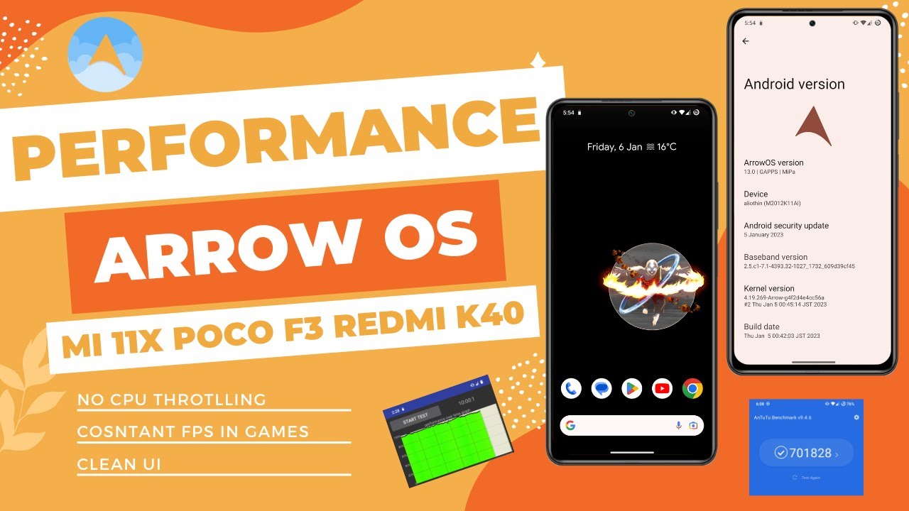 ARROW OS UPDATE PERFORMANCE MI 11X POCO F3 REDMI K40 ✌️❤️