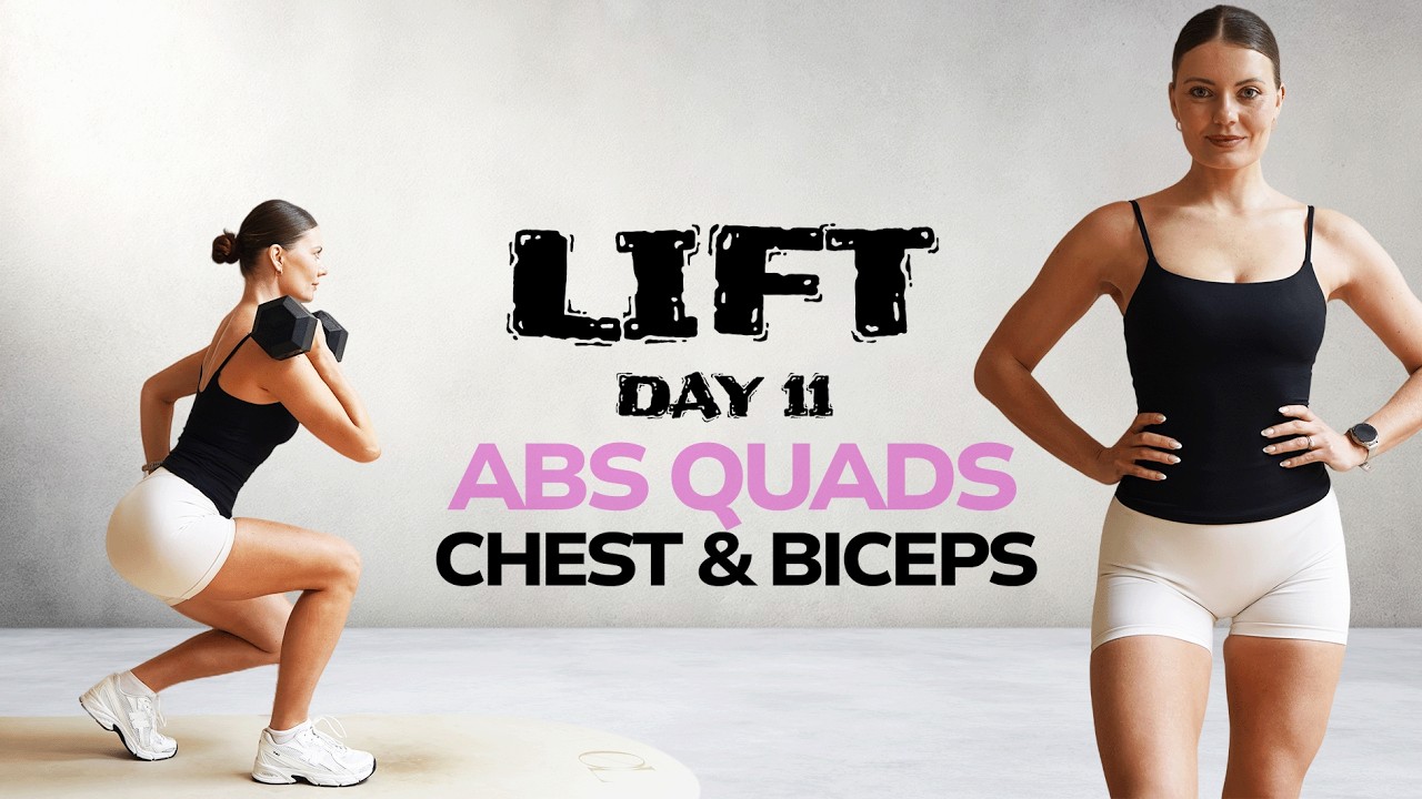 35 MIN ABS, QUADS, CHEST & BICEPS STRENGTH WORKOUT- Anterior Chain