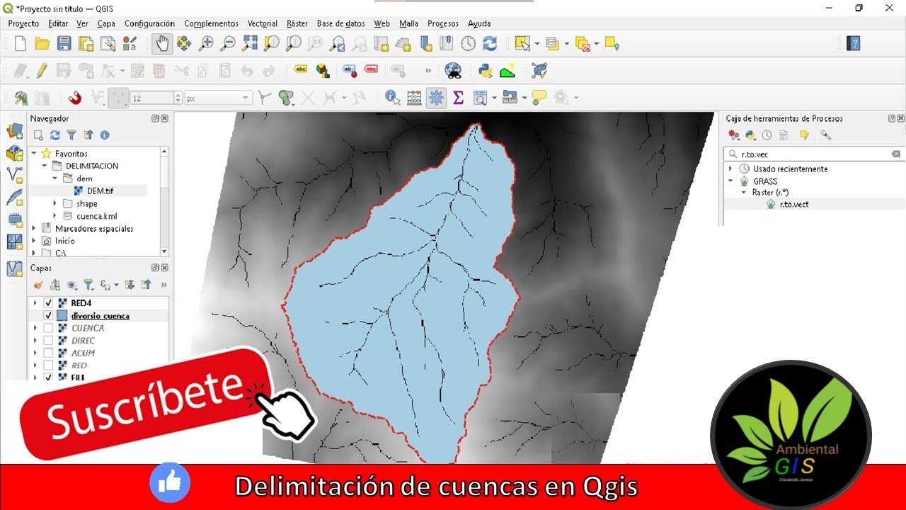 Delimitacion automatica de cuencas en QGIS