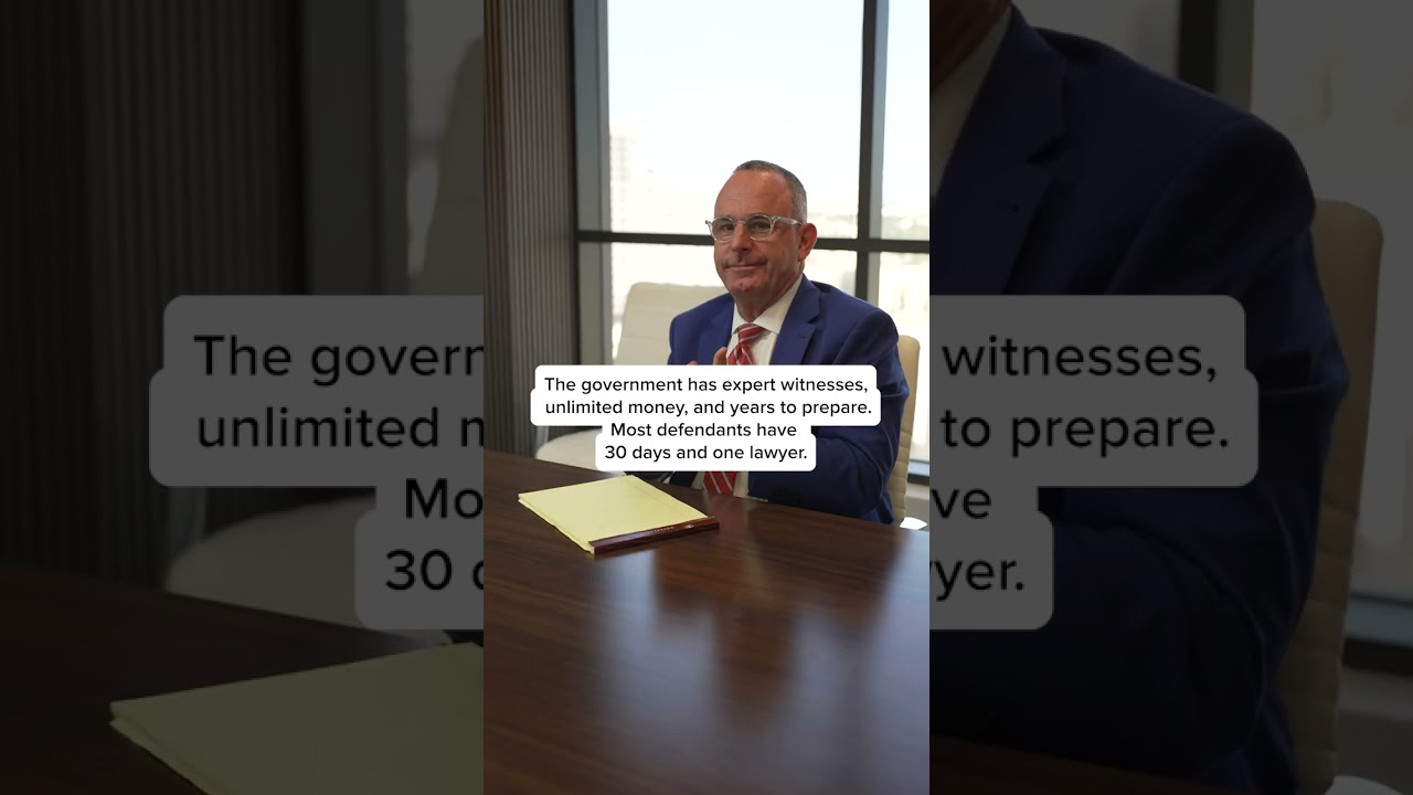 The government has expert witnesses, unlimited money, and years to prepare. You Don't