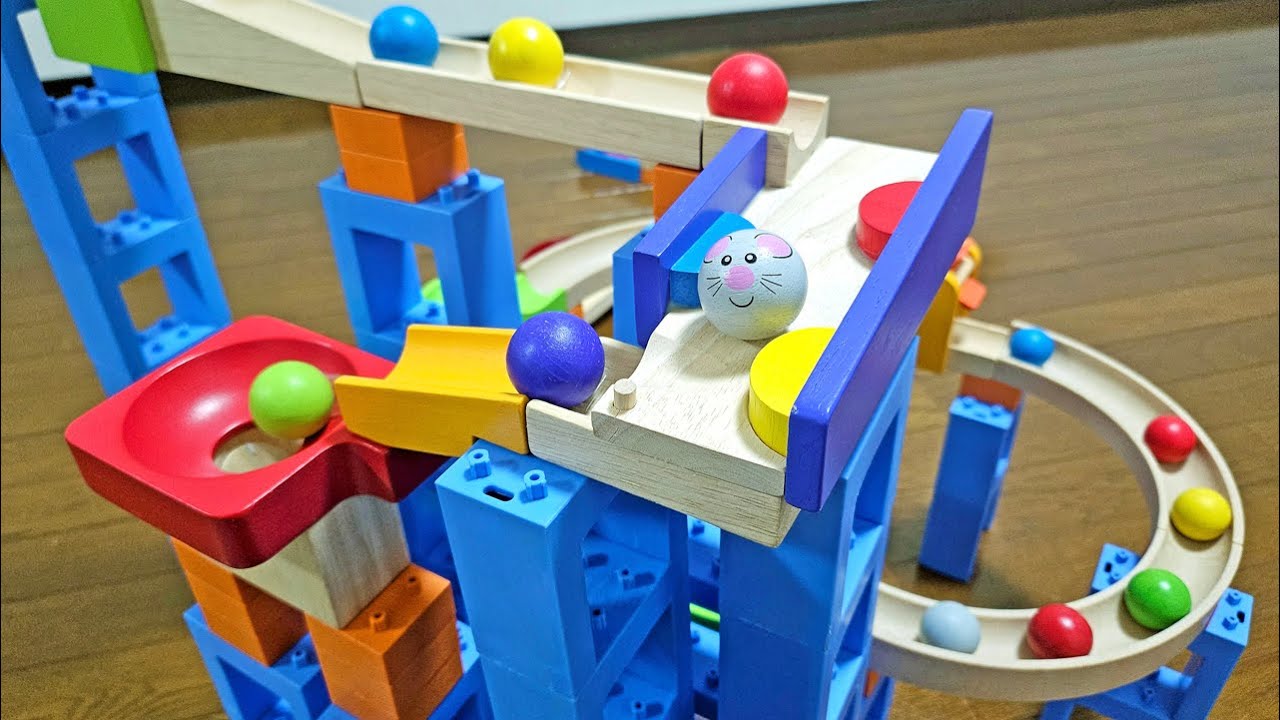 Marble Run Race ASMR☆Trix Track colorful block building course ministry