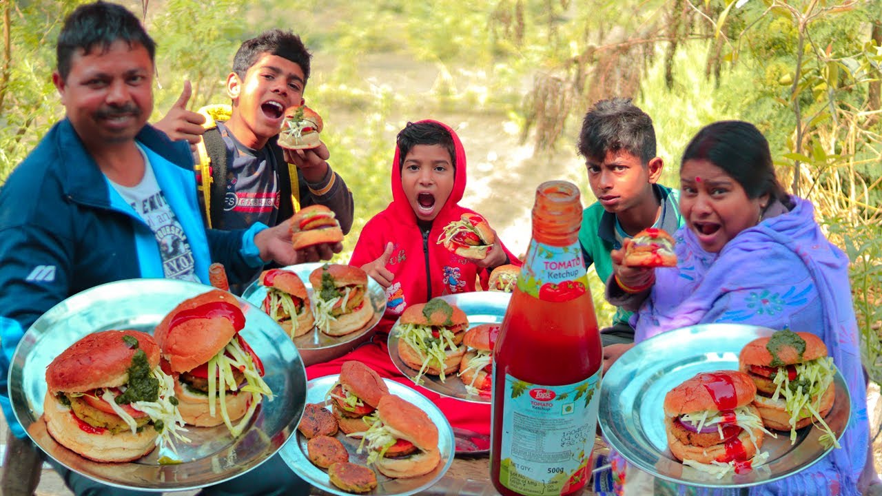 एक बार आलू टिक्की बर्गर ऐसे बना कर देखे उंगलिया चाटते रह जाओगे | Bazaar Jaisa Veg Burger / Snacks