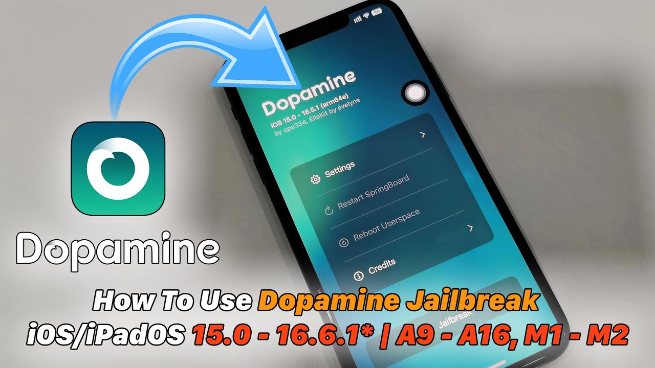 Dopamine Jailbreak iOS/iPadOS 15.0 - 16.6.1* | A9 - A16, M1 - M2