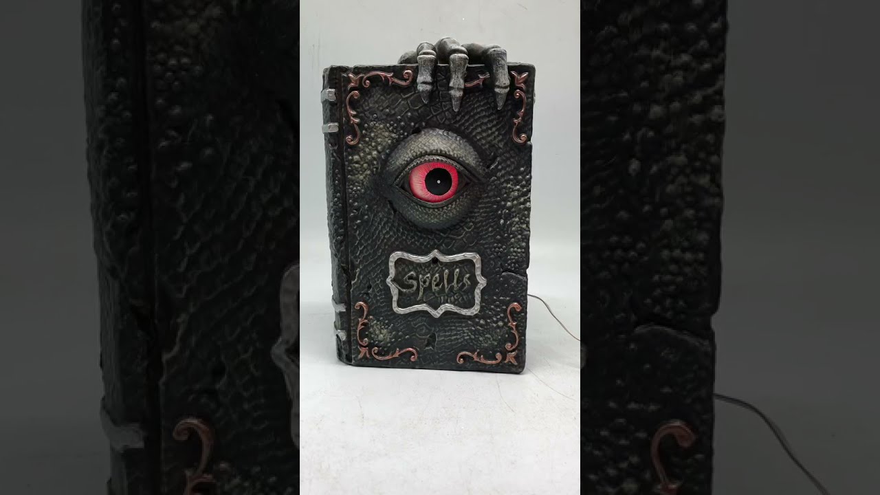 Animated Spell Book with Moving Eye Halloween Decoration