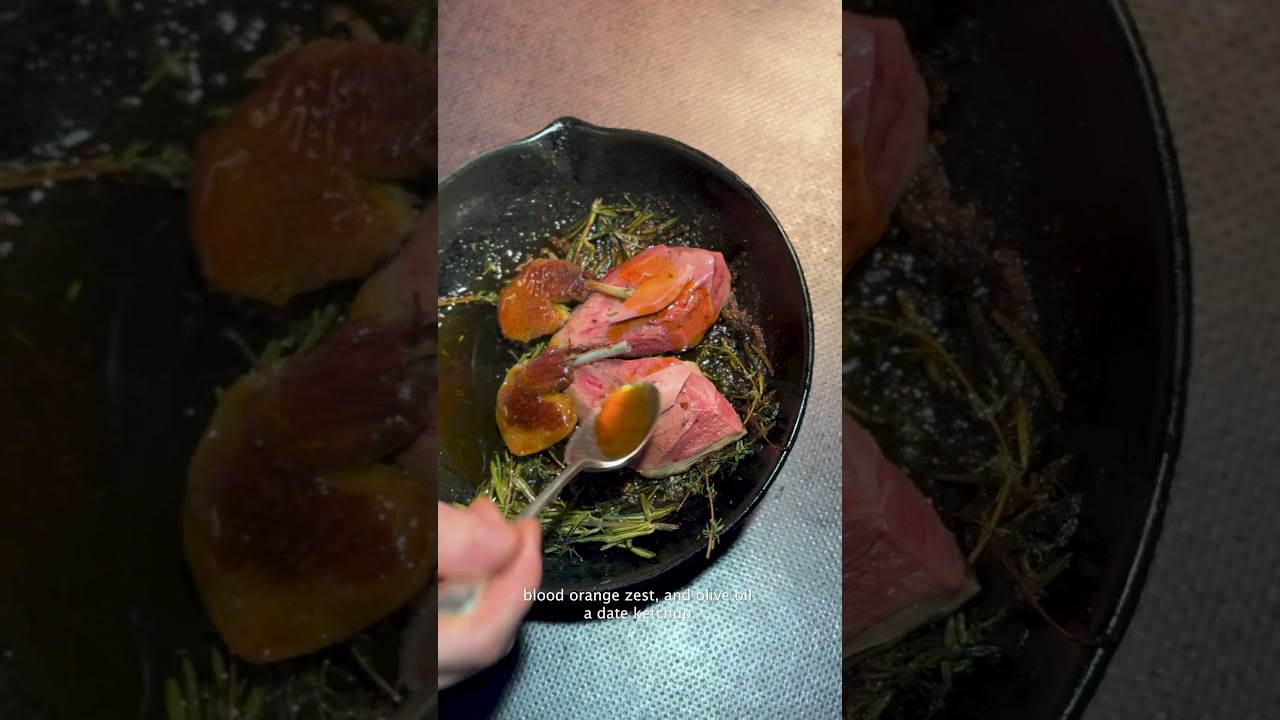 Anjou Pigeon, Spiced Date, Blood Orange and Green Olive #cooking #chef #restaurant #michelin