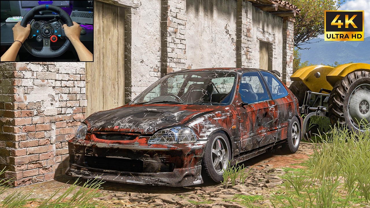 Rebuilding Honda Civic EK9 Type R Forza Horizon 5 Logitech G29 Stering Wheel Gameplay