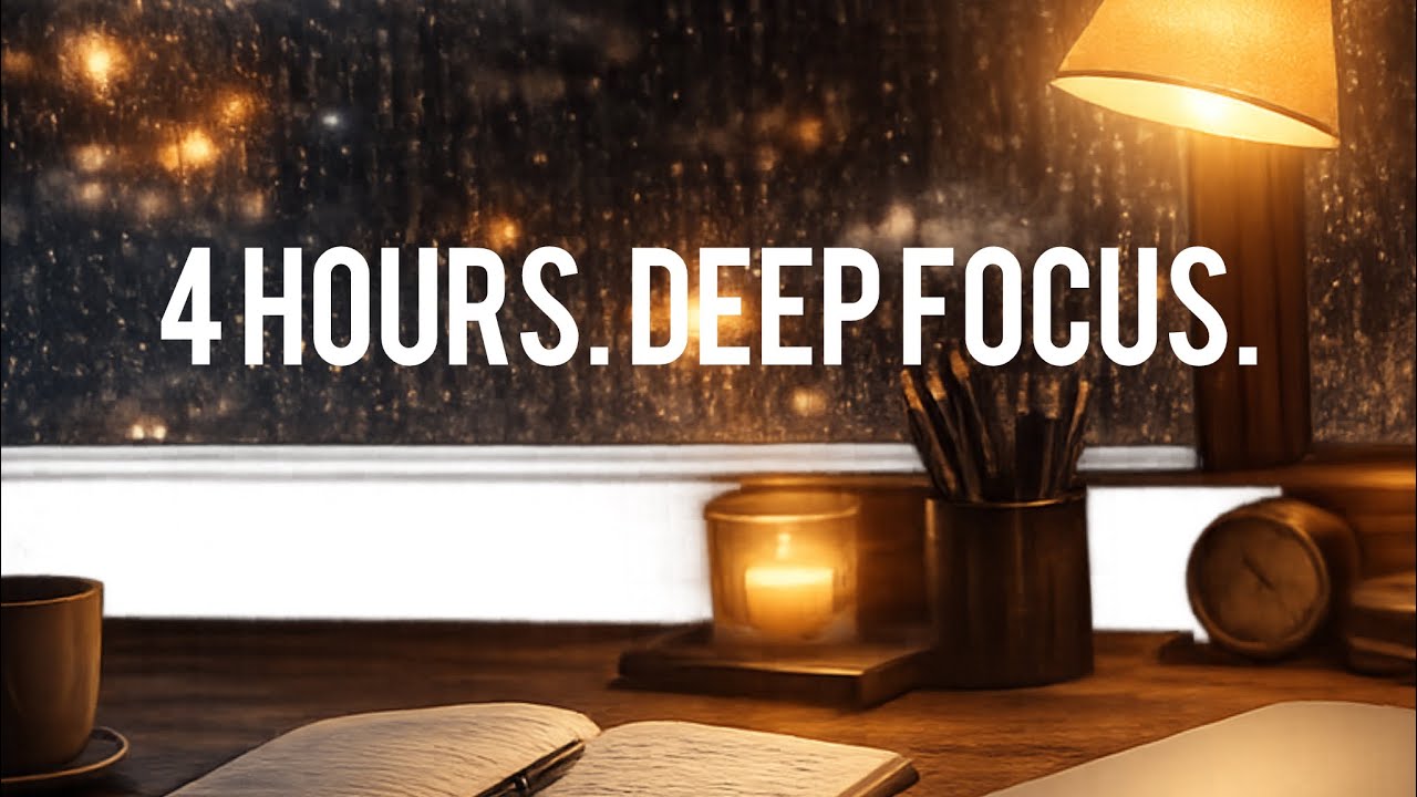 4 Hour Night Study with Rain 🌧 | 90/15 Pomodoro | Deep Focus | No Music