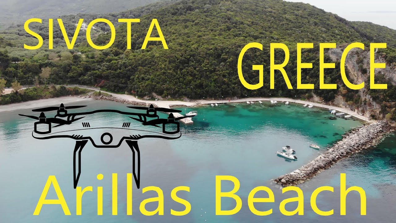 Arillas Beach from above(4K Video)
