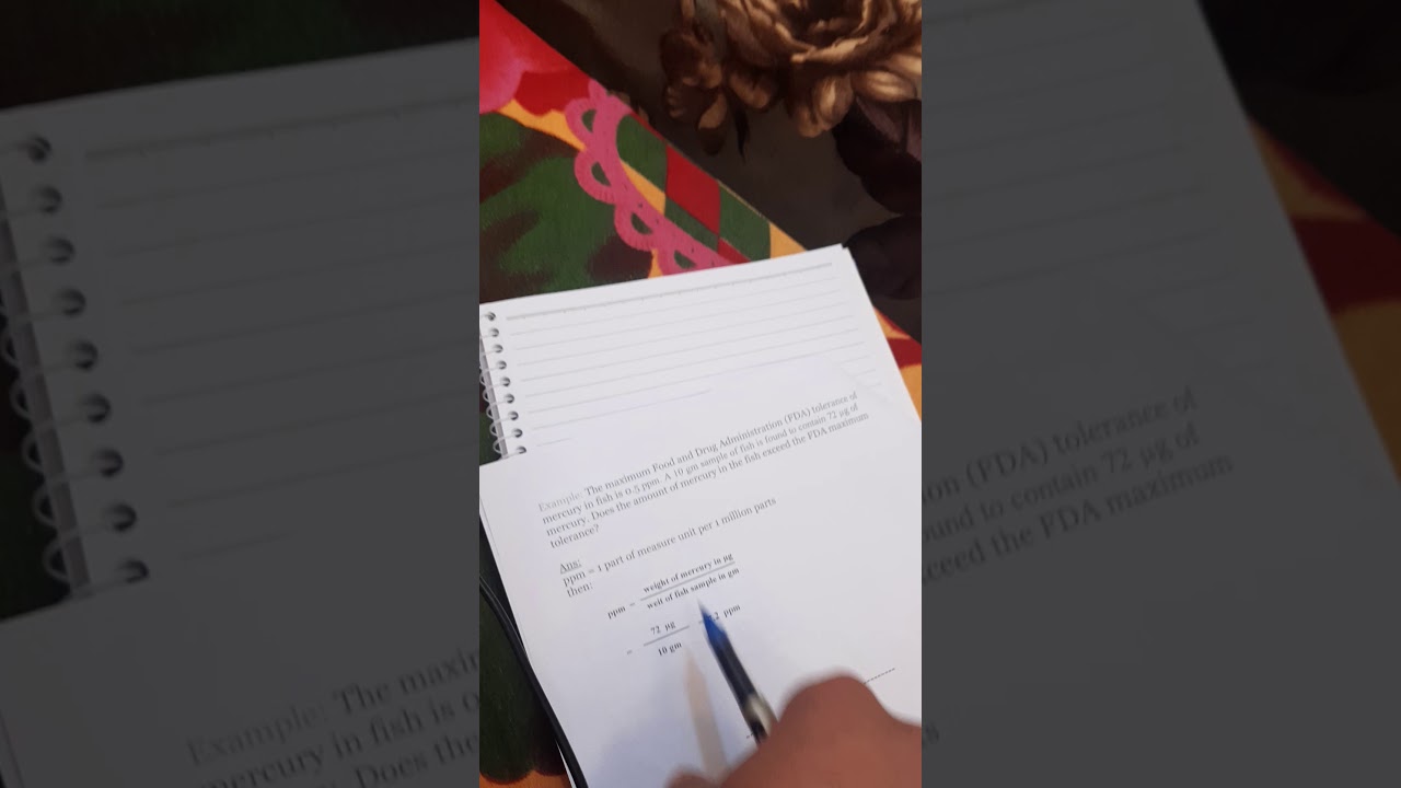 محاضرة الكيمياء Lac2/ ppm/ppb