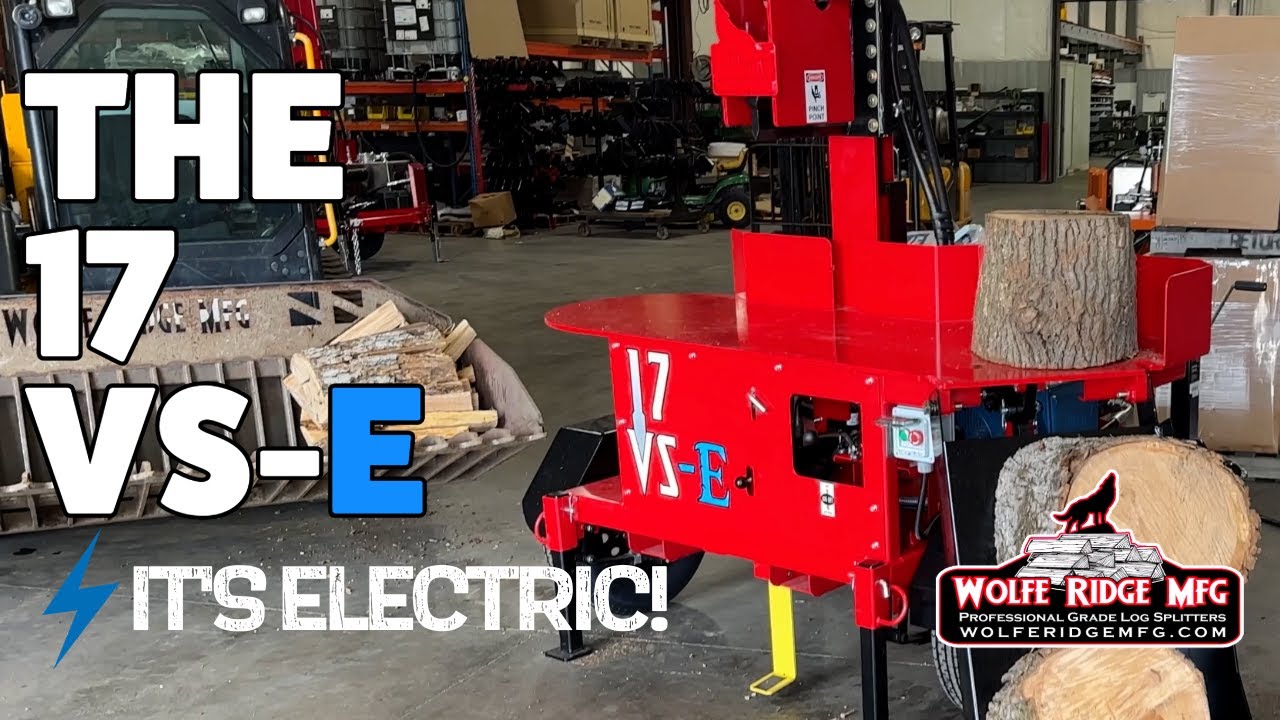 Wolfe Ridge 17VS-E Vertical ELECTRIC Log Splitter Walk Around and Demonstration