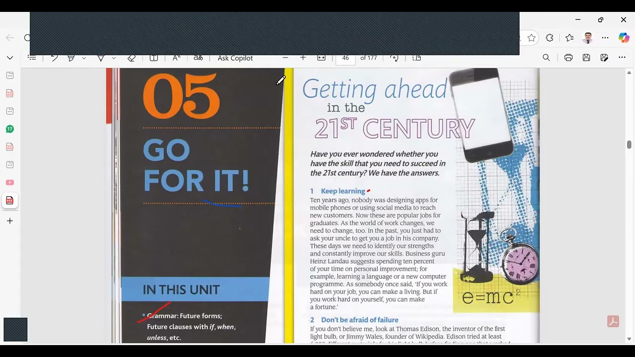 B2 Level-Intermediate Cutting Edge-How to Get Ahead in the 21st century & word families