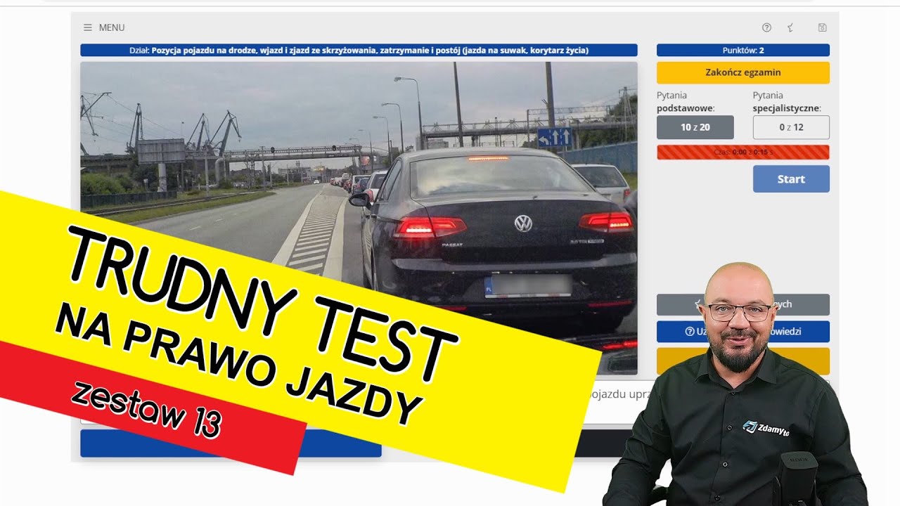 Instruktor rozwiązuje trudny TEST NA PRAWO JAZDY! Zestaw 13