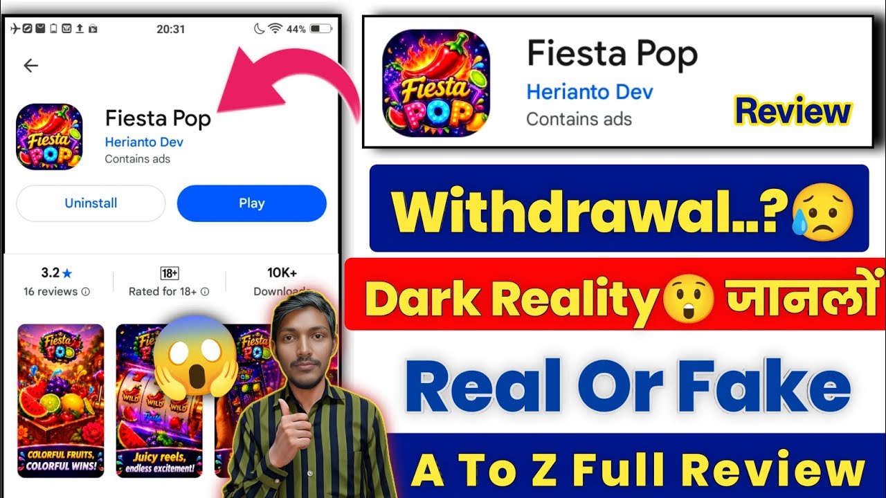 Fiesta Pop Game Real or Fake? 😱 Full Review | Withdrawal Reality & App Truth (Hindi) 🚀