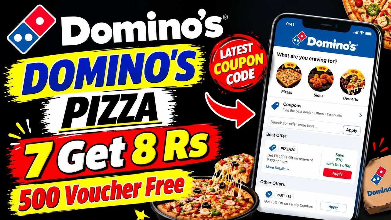 5 Domino's Pizza 🍕 ₹3 Only 😋 | dominos coupon code today | Dominos pizza offers for today