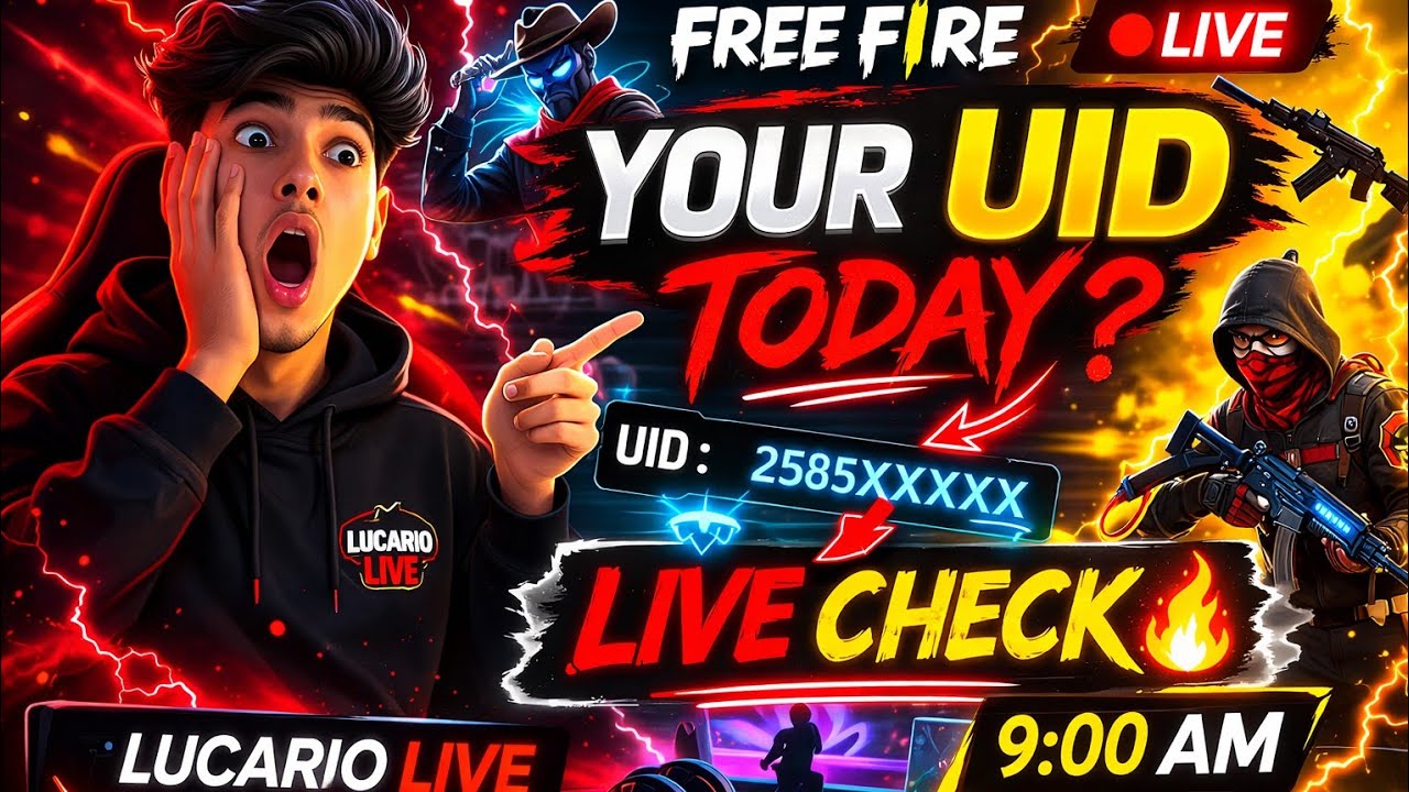 Daily Live at 9 AM ⏰Turn on Notifications 🔔#FreeFire #UIDCheck #FreeFireLive