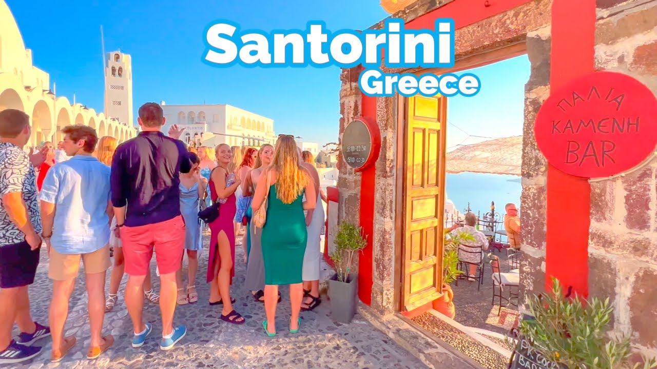 Santorini, Greece 🇬🇷 - Walking Tour of Greece's Iconic Island 4K 60fps HDR