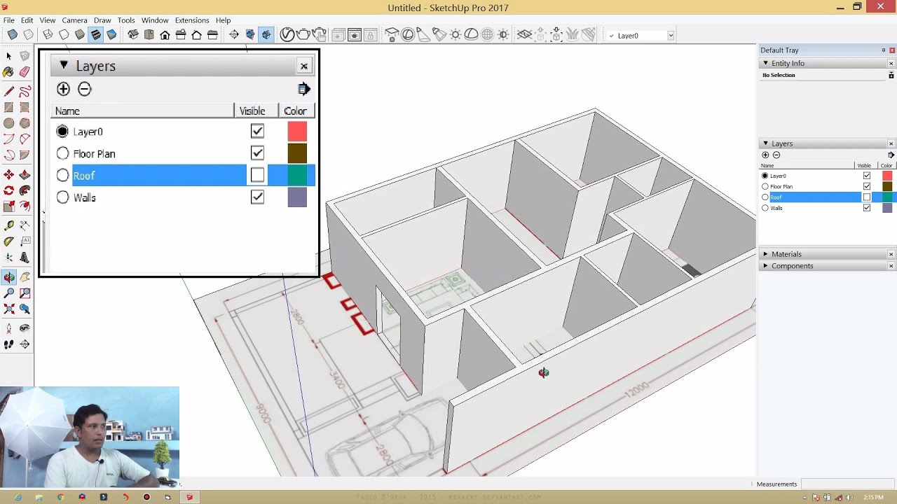 How to use Layers in SketchUp Tutorial Video in Hindi