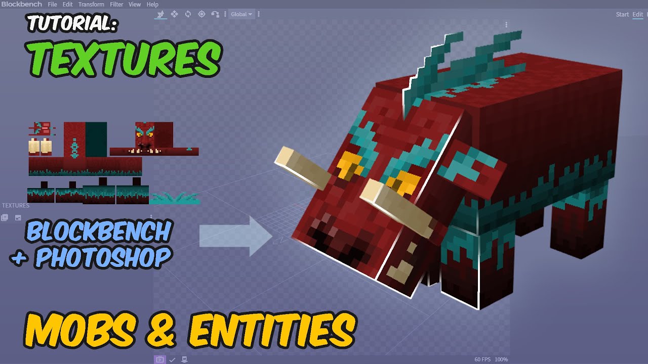 Mobs & Entity Textures Minecraft Tutorial - using Blockbench & Photoshop