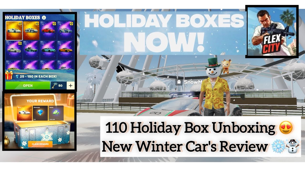 110 Holiday Box Unboxing and Winter Car's Review , 