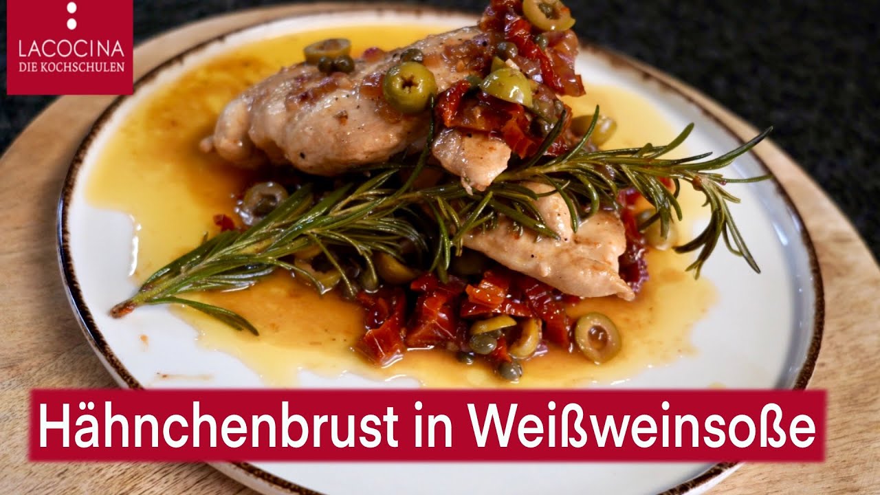 Hähnchenbrust in Weißwein- Kapernsoße- schnelles, einfaches Rezept! | La Cocina