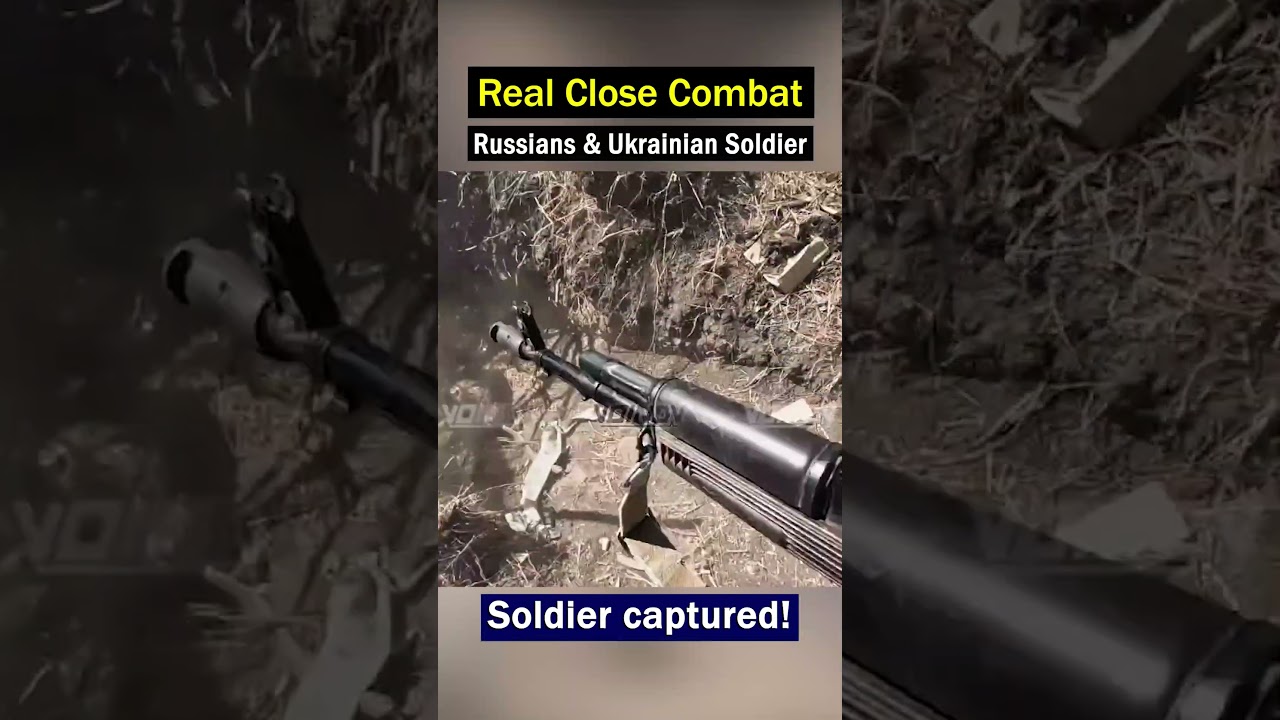 Dramatic Close-Quarters Combat: Russian soldiers engage in a trench battle